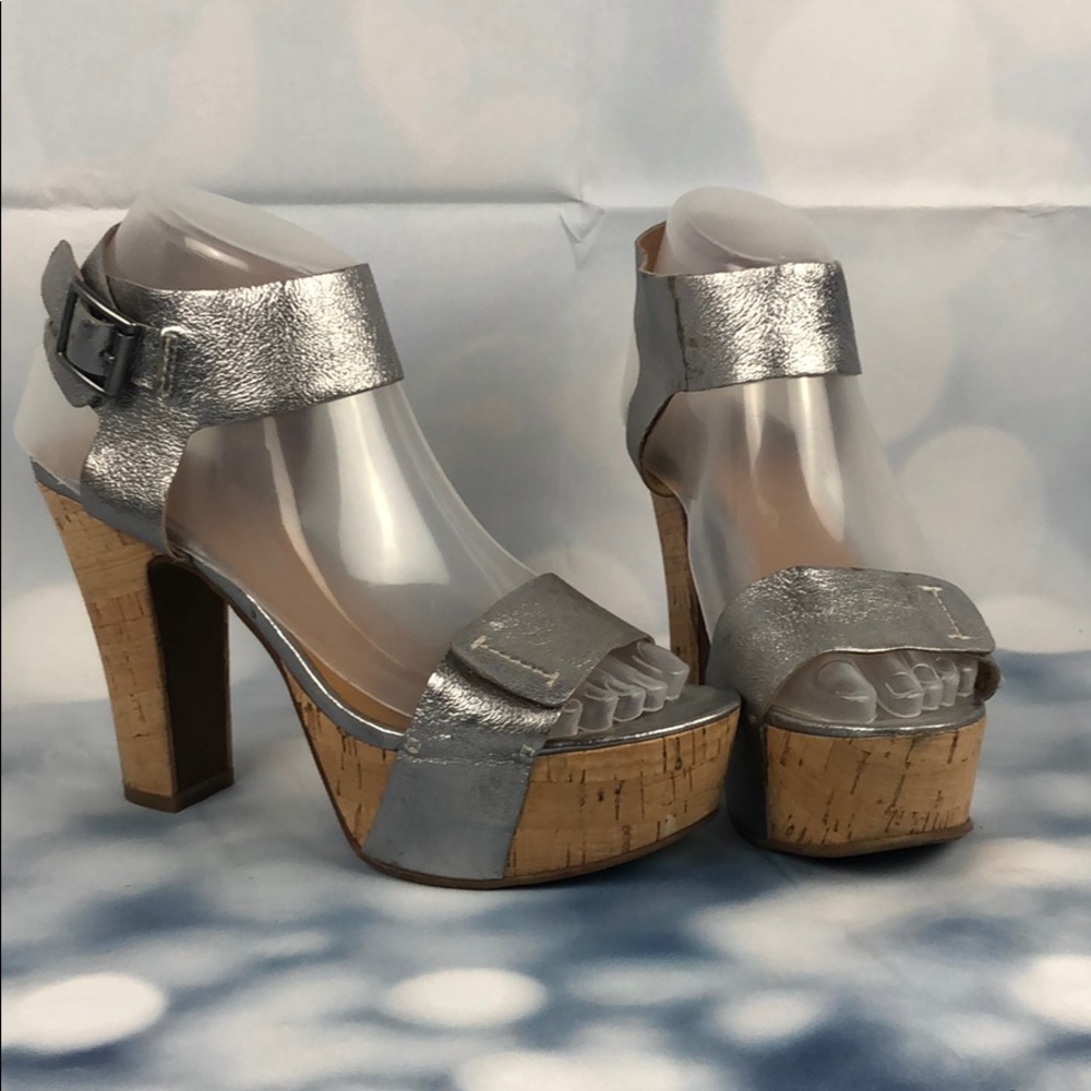 Nine West Silver Platform Sandals